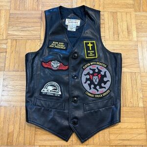 2010 Mervyns Patched Leather Motorcycle Vest
